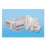 Inteplast Group High-Density Commercial Can Liners, 30 gal, 13 mic, 30" x 37", Clear, Interleaved Roll, 25 Bags/Roll, 20 Rolls/Carton (IBSS303713N)