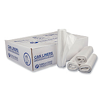 Inteplast Group High-Density Commercial Can Liners, 30 gal, 16 mic, 30" x 37", Clear, Interleaved Roll, 25 Bags/Roll, 20 Rolls/Carton (IBSS303716N)