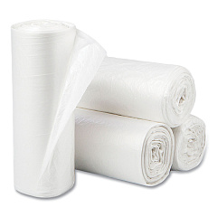 Inteplast Group High-Density Commercial Can Liners, 60 gal, 12 mic, 38" x 60", Clear, Interleaved Roll, 25 Bags/Roll, 8 Rolls/Carton (IBSS386012N)