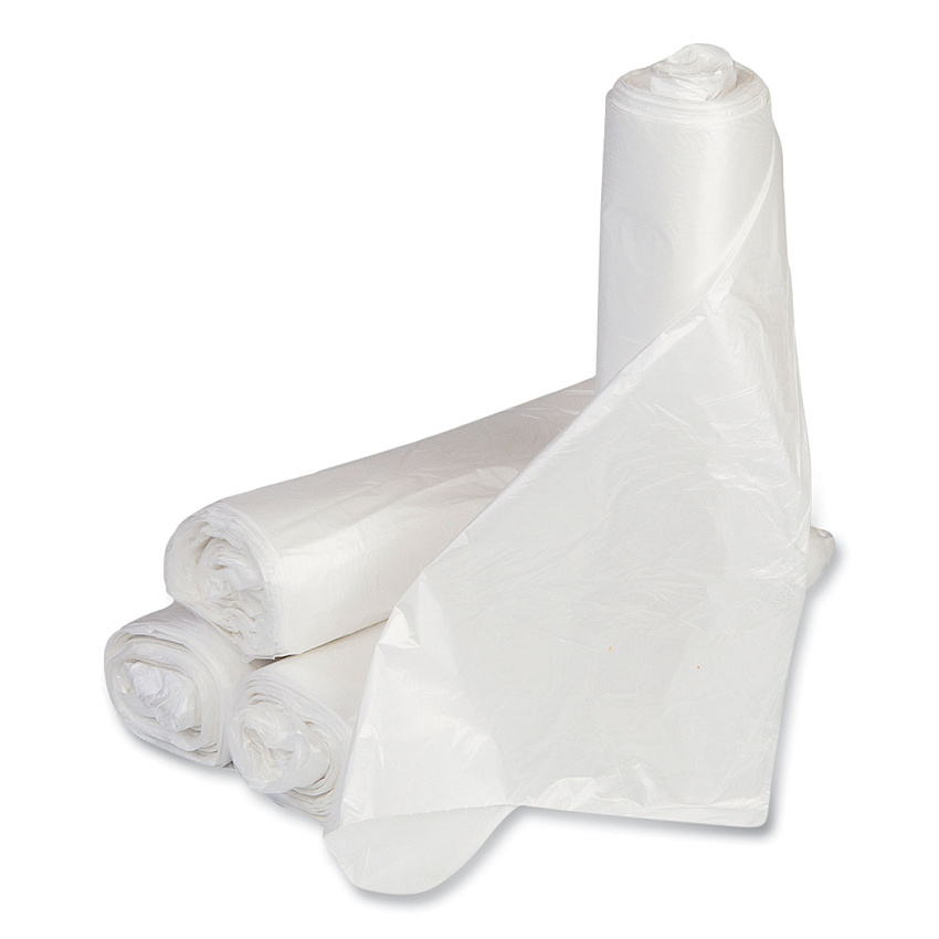 Inteplast Group Low-Density Commercial Can Liners, 10 gal, 0.35 mil, 24" x 24", Clear, Perforated Roll, 50 Bags/Roll, 20 Rolls/Carton (IBSSL2424LTN)