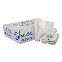 Inteplast Group Low-Density Commercial Can Liners, 16 gal, 0.35 mil, 24" x 33", Clear, Perforated Roll, 50 Bags/Roll, 20 Rolls/Carton (IBSSL2433LTN)
