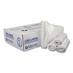 Inteplast Group High-Density Commercial Can Liner Value Pack, 60 gal, 12 mic, 43" x 46", Clear, Interleaved Roll, 25 Bags/Roll, 8 Rolls/CT (IBSVALH4348N14)