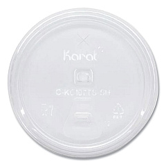 Karat PET Lids, Strawless Sipper, Fits 32 oz Cold Cups, Clear, 1,000/Carton (KRTCKC107TSSH)