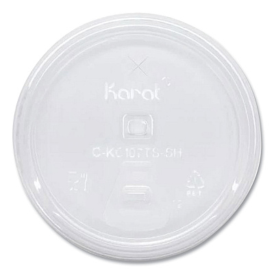 Karat PET Lids, Strawless Sipper, Fits 32 oz Cold Cups, Clear, 1,000/Carton (KRTCKC107TSSH)