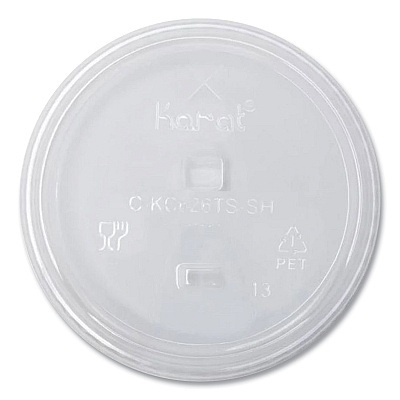 Karat PET Lids, Strawless Sipper, Fits 12 oz to 24 oz Cold Cups, Clear, 1,000/Carton (KRTCKC626TSSH)
