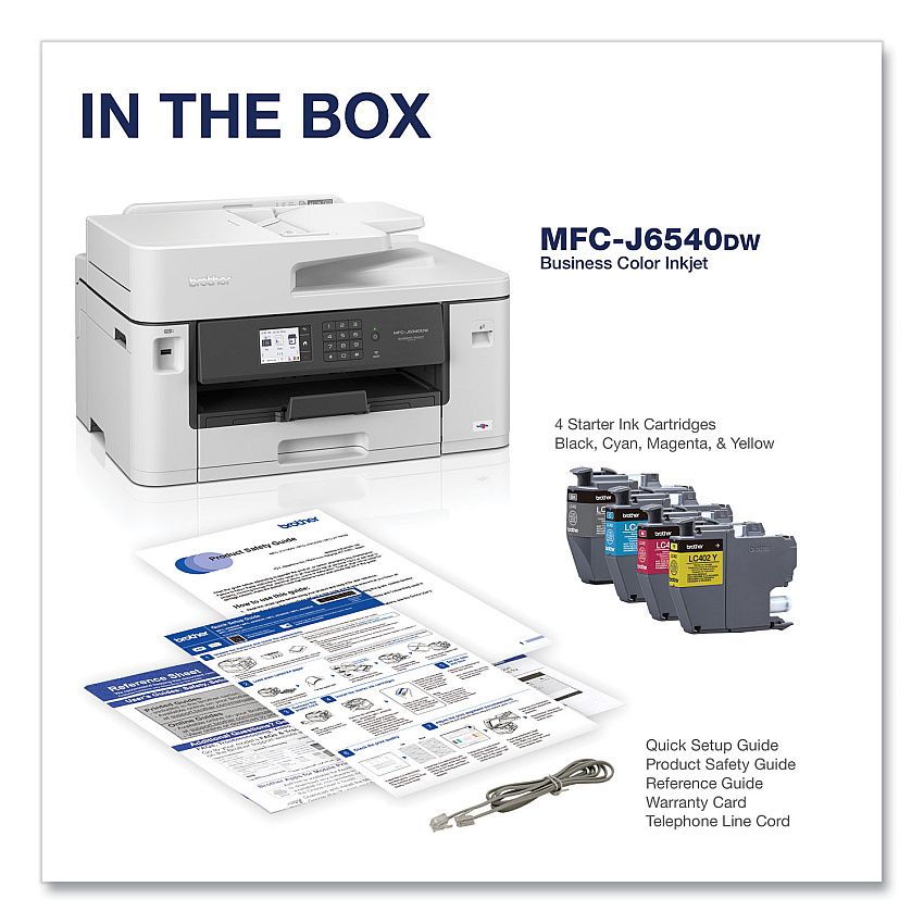 Brother MFC-J6540DW Business Color All-in-One Inkjet Printer, Copy/Fax/Print/Scan