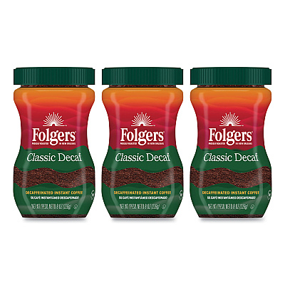 Folgers Instant Coffee Crystals, Classic Decaf, 8 oz (FOL20630)
