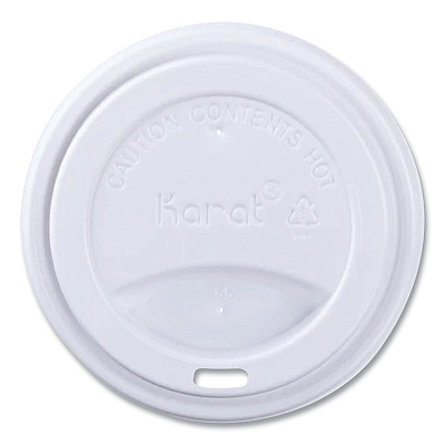 Karat Hot Cup Lids, Fits 10 oz to 24 oz Paper Hot Cups, Sipper Lid, White, 1,000/Carton (KRTCKDL516WPP)