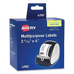 Avery Multipurpose Thermal Labels, 4 x 2.94, 300/Roll, 1 Roll/Box (AVE4190)