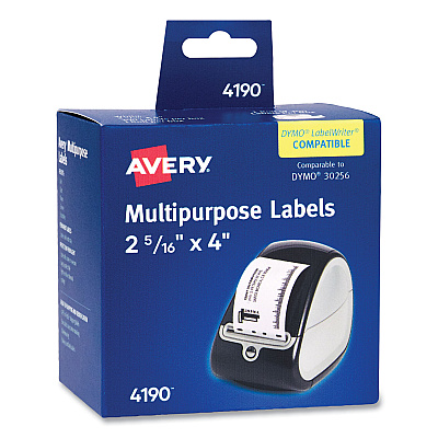 Avery Multipurpose Thermal Labels, 4 x 2.94, 300/Roll, 1 Roll/Box (AVE4190)