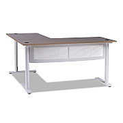 Workspace by Alera L-Shaped Writing Desk, 59.05" x 59.05" x 29.53", Beigewood/White (ALEWSL5959WB)
