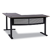 Workspace by Alera L-Shaped Writing Desk, 59.05" x 59.05" x 29.53", Gray/Black (ALEWSL5959GB)