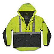 ergodyne GloWear 8275 Class 2 Heavy-Duty Hi-Vis Workwear Sherpa Lined Jacket, Medium, Lime (EGO23973)