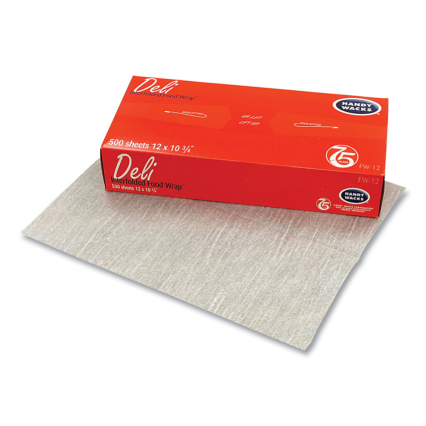 Handy Wacks Interfolded Food Wrap Deli Sheets, 10.75 x 12, 12/Carton (HWAFW12)