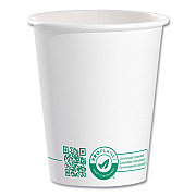 Solo Compostable Paper Hot Cups, ProPlanet Seal, 10 oz, White/Green, 50/Pack (SCC370PLAPLATPK)