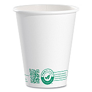 Solo Compostable Paper Hot Cups, ProPlanet Seal, 8 oz, White/Green, 50/Pack (SCC378PLAPLATPK)