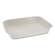 Pactiv Evergreen Pressware Classic Stoneware Dual-Ovenable Paperboard Tray, 45 oz Capacity, 9.97 x 7.47 x 1.5, White with Brown Specks, 250/CT (PCTPCS7014XP)