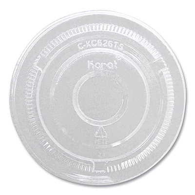 Karat PET Lids, 12 oz to 24 oz Cold Cups, No Hole Flat Lid, Clear, 1,000/Carton (KRTCKC626TSNH)