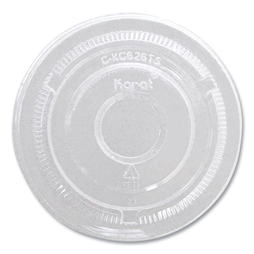 Karat PET Lids, 12 oz to 24 oz Cold Cups, No Hole Flat Lid, Clear, 1,000/Carton (KRTCKC626TSNH)