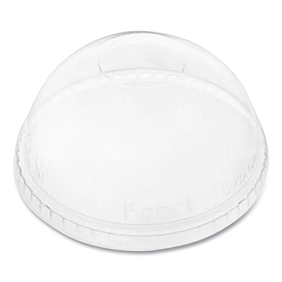 Karat PET Lids, Fits 12 oz to 24 oz Cold Cups, No Hole Dome Lid,,Clear, 1,000/Carton (KRTCKDL626NH)