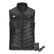 ergodyne N-Ferno 6495 Rechargeable Heated Vest with Batter Power Bank, Fleece/Polyester, Medium, Black (EGO41702)