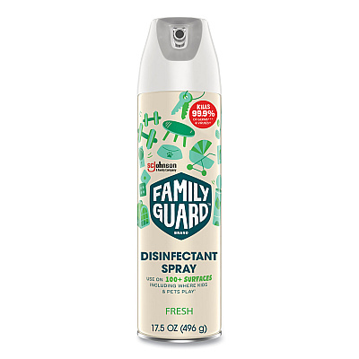 FamilyGuard Disinfectant Spray, Fresh Scent, 17.5 oz Aerosol Spray, 8/Carton (SJN327164)