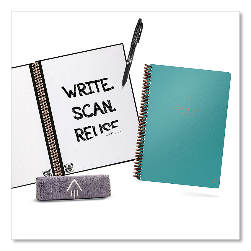 Rocketbook Fusion Smart Notebook, Seven Assorted Page Formats, Blue Cover, (21) 8.8 x 6 Sheets (RKBEVRFEKCCE)