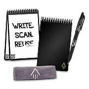 Rocketbook Mini Notepad, Black Cover, Dot Grid Rule, 3.5 x 5.5, Black/White, 24 Sheets (RKBEVRMKA)
