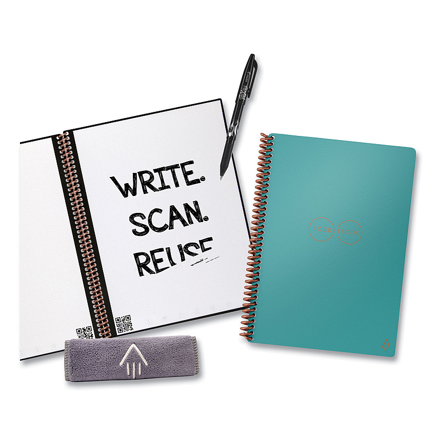 Rocketbook Core Smart Notebook, Dotted Rule, Teal Cover, (18) 8.8 x 6 Sheets (RKBEVREKCCE)