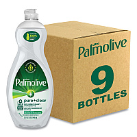 Palmolive Pure + Clear Dishwashing Liquid, Unscented, 32.5 oz Bottle, 9/Carton (CPCUS04272CT)