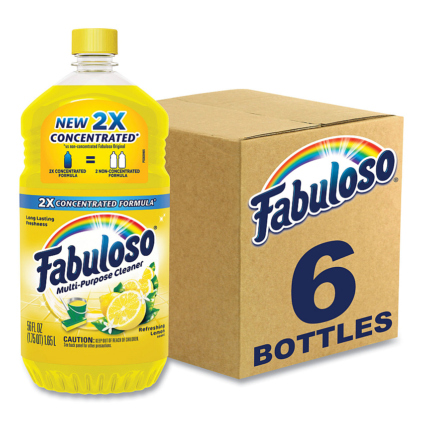 Fabuloso Multi-Use Cleaner, Refreshing Lemon Scent, 56 oz Bottle, 6/Carton (CPCMX06157CT)