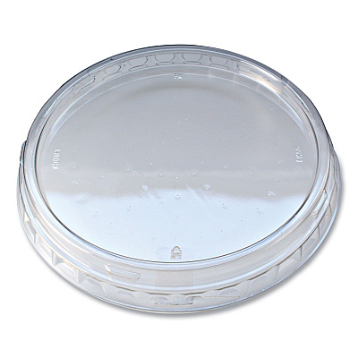 Fabri-Kal Recycleware Round Deli Container Lids, Flat Outer Fit, Clear, Plastic, 500/Carton (FABLRDOF)