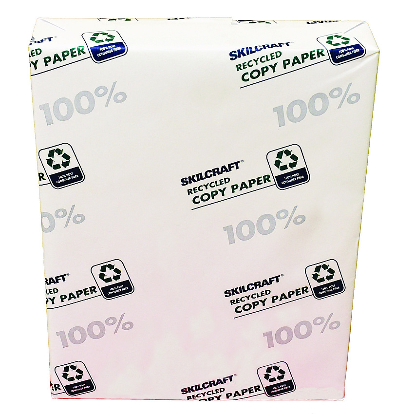 AbilityOne 7530017111300 SKILCRAFT Convenience Pack 100% Recycled Copy Paper, 92 Bright, 20 lb Bond, 8.5x11, White, 500 Sheets/Ream,3/CT