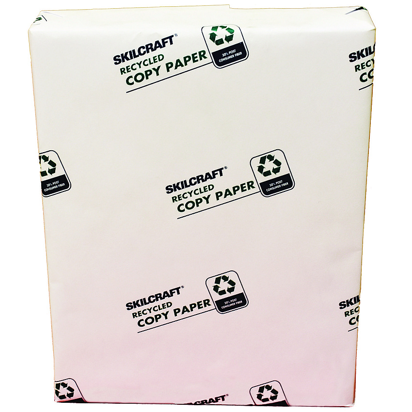 AbilityOne 7530017111299 SKILCRAFT Convenience Pack Recycled Copy Paper, 92 Brightness, 20lb Bond, 8.5x11, White, 500 Sheets/Ream, 3/CT