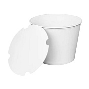 Karat Food Bucket with Lid, 130 oz, 8.46" Dia x 6.6"h, White, Paper, 150/Carton (KRTCFB130WBNDLE)