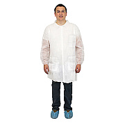 Safety Zone Polyproylene 40g Lab Coat White Med, Case Of 30 (M1734-M-E/W)