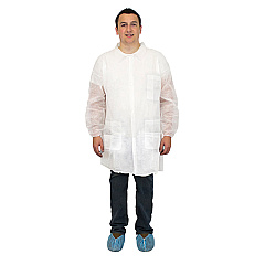 Safety Zone Polyproylene 40g Lab Coat White Med, Case Of 30 (M1734-M-E/W)