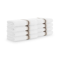 Aston & Arden Turkish Striped Washcloth 13x13 Sand, Pack Of 8 (PNP-WCSTT1313-175SND)