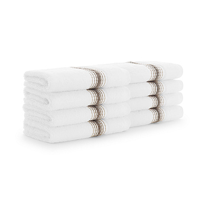 Aston & Arden Turkish Striped Washcloth 13x13 Sand, Pack Of 8 (PNP-WCSTT1313-175SND)