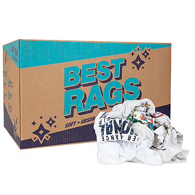 R2-w50 T-shirt Reclaimed Rags White 25lb Box (R2-W50-25)