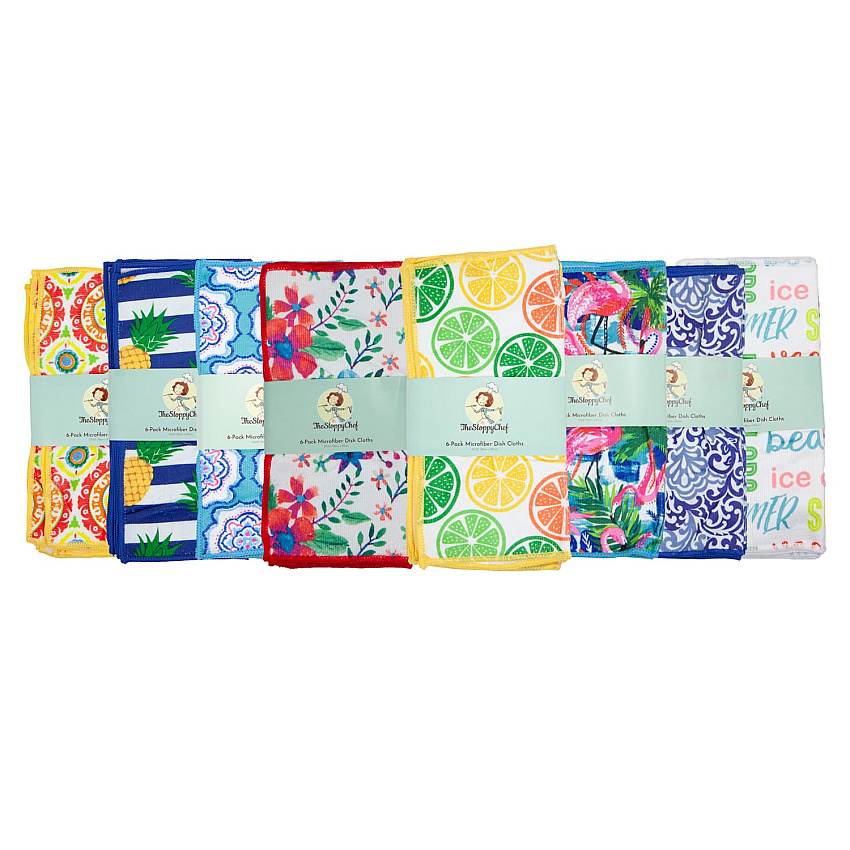 Sc Microfiber Printed Dishcloth 12x12 Assort, Case Of 288 (DC-6PK-MICRO-CS)