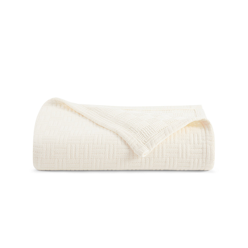Host & Home Cotton Bed Blanket Twin Ivory, Case Of 4 (BLKT-COT-6890-IV)