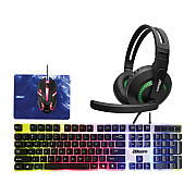 2Boom 4-in-1 LED Lighted Gaming Bundle, USB, Blue (MIGGHP440B)