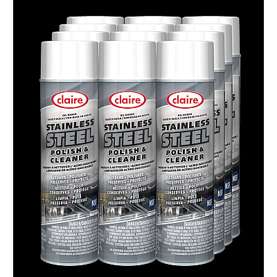 Claire Stainless Steel Polish and Cleaner, Lemon Scent, 15 oz Aerosol Spray (CGC841EA)
