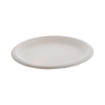 Pactiv Evergreen EarthChoice PFAS Free Compostable Dinnerware, Plate, 9" dia, Natural, 500/Carton (PCTYMC50009PFFR)