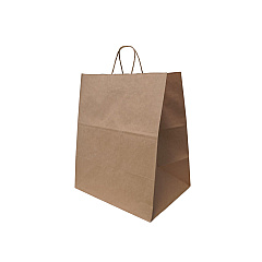 Solupac Emporium Twist Handle Bag, Natural Twisted-Paper Handles, 14" x 9.84" x 15.5", Natural, 200/Carton (TDPTKNEMSHDE)
