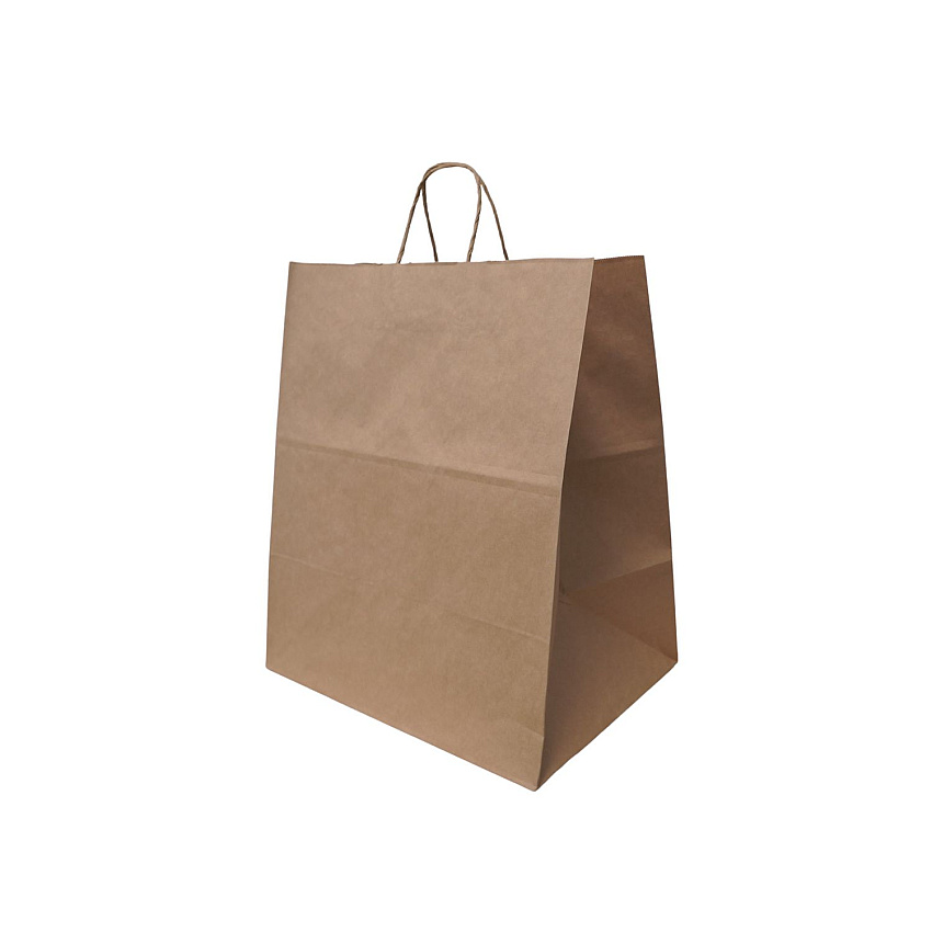 Solupac Emporium Twist Handle Bag, Natural Twisted-Paper Handles, 14" x 9.84" x 15.5", Natural, 200/Carton (TDPTKNEMSHDE)