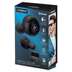 Fisher Vibrant Sound True Wireless Earphones, Black (MIGFTW210K)