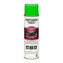 Rust-Oleum Industrial Choice Precision Line Marking Paint, Fluorescent Green, 17 oz Aerosol Can, 12/Carton (RST203032CT)