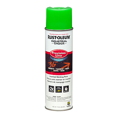 Rust-Oleum Industrial Choice Precision Line Marking Paint, Fluorescent Green, 17 oz Aerosol Can, 12/Carton (RST203032CT)